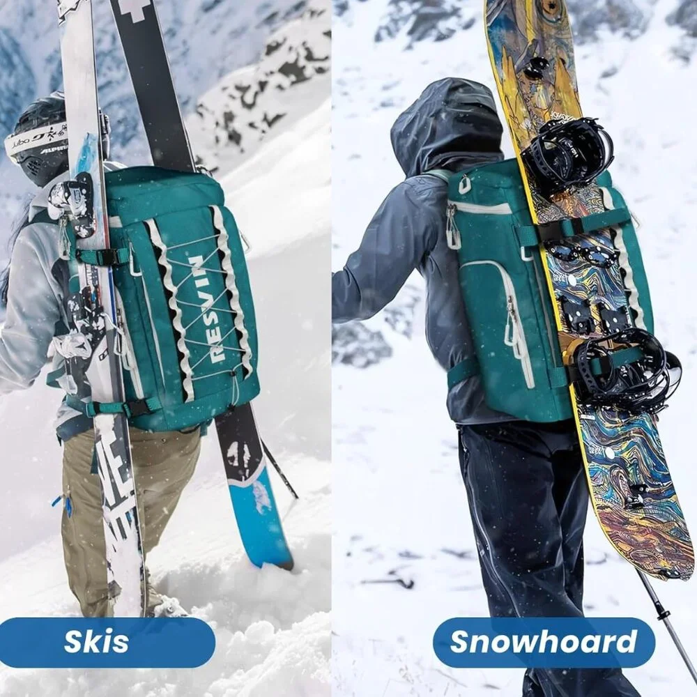Boot Bag Large 55L Ski Boot Bag Backpack 1680D Nylon Waterproof Ski Bag